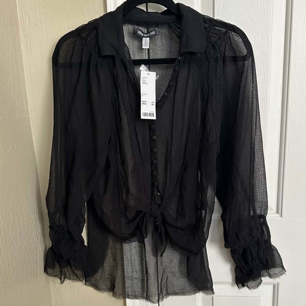 Urban Outfitters Black Sheer Blouse